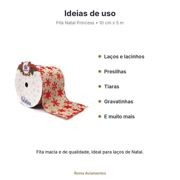 Ideias de uso da fita Natal Princess 10cm para laços e presilhas