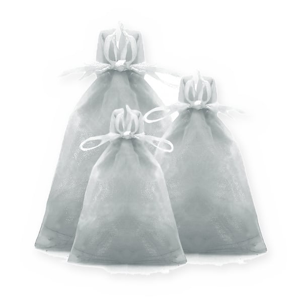 Saco de Organza Prata para Lembrancinhas - Pacote com 100 Unidades - RO.119143