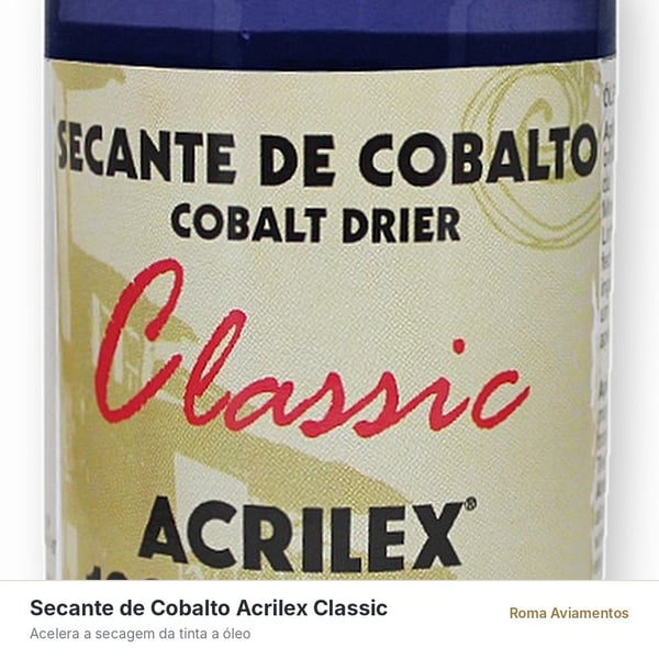 Secante de Cobalto Acrilex Classic 100ml - rótulo