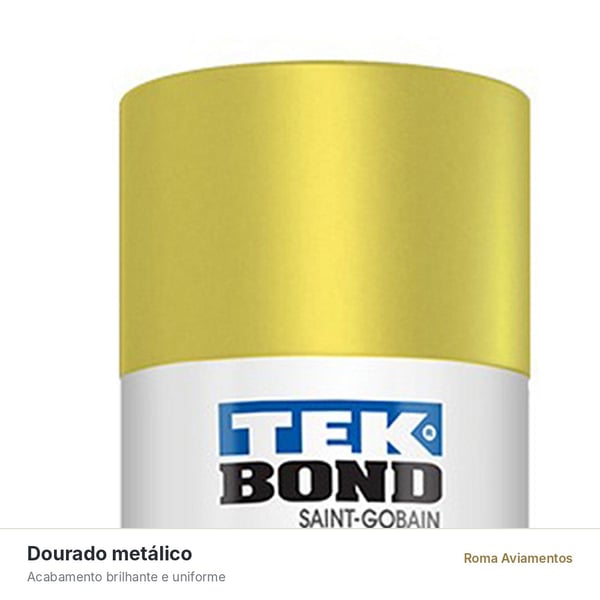Tinta Spray Tekbond Super Color Dourado Metálico 350ml/250g - detalhe