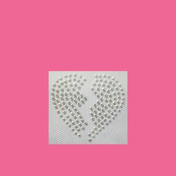 Strass termocolante coração partido 45mm X 50mm c/5 unidades 2468 - 5006 