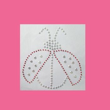 Strass termo joaninha 2332  prata e vermelho embalagem c/5 unidades - 7225 