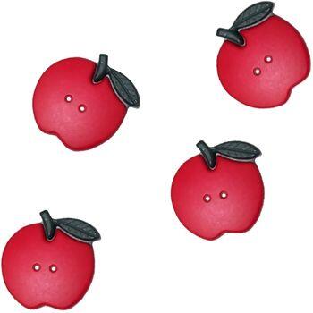 Botão maçã vermelha 22mm pacote com 4 unidades - 7496