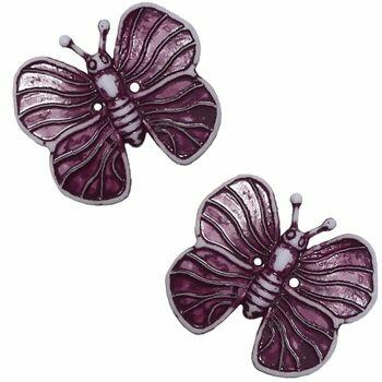 Botão borboleta maior lilas 23mm pacote c/4 unidades -  7489