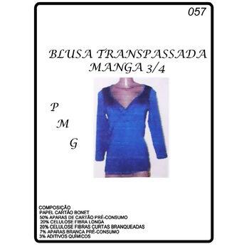 Molde blusa transpassada com manga ³/4  tam. P, M e G - 057  - 10955 