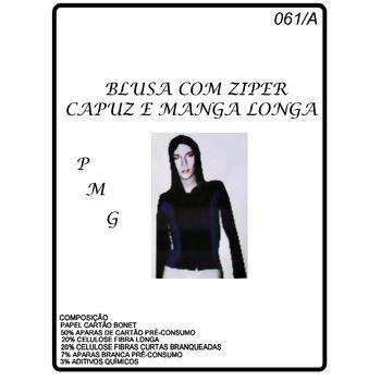 Molde para blusinha c/ ziper, capuz e manga longa tam. P, M e G 061-A  - 11678 