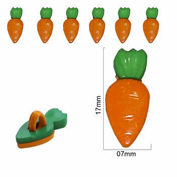 Botão infantil - 6027 - Cenoura - 17mm - 25 unidades - 024736