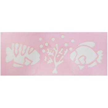 Stencil peixe / maritima tam. 25,5cm X 10cm - 1281