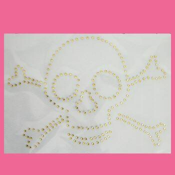 Strass termo caveira dourado 21cm X 15cm pct. c/5 unidades 2253 - 11528 