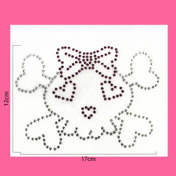 Strass termo caveira prata/pink 2266 pct. com 5un. - 12419 