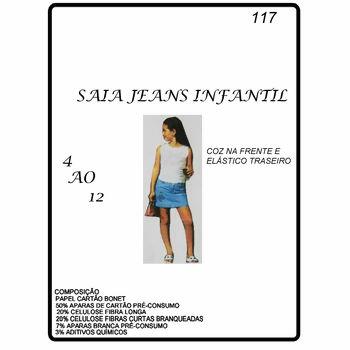 Molde Nº117 Saia jeans infantil  tam. 4 ao 12  - 14570