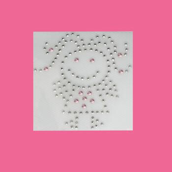 Strass termo menina 070  pct. com 5 un. prata/rosa Tam. 6cm X 6cm  -  14920