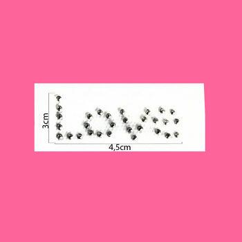 Strass termo love prata 021 pct. com 5un. - 16737