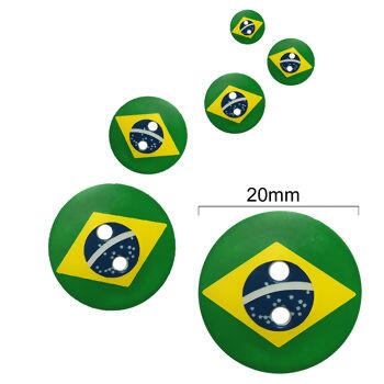 Botão bandeira do Brasil pct. com 4un. Tam. 20mm 1120 - 17679