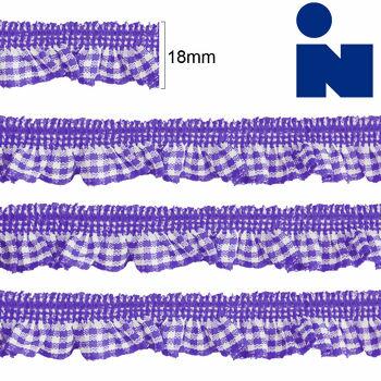 Fita xadrez babadinho c/elastico 761 peça com 18mm X 10m Lilas - 17894