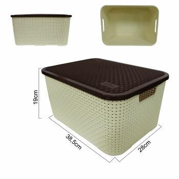 Cesto Organizador Rattan com tampa - 22831 