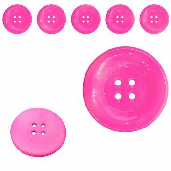 Botão 4 furos - 50 unidades - Pink fluor - 6057