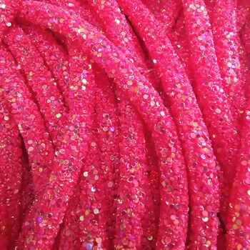 Tubo de strass - c/ 5 metros - Rosa fluor - 36702