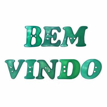 Botão Infantil - We care about - 8 unidades - Bem vindo - Verde - 37047