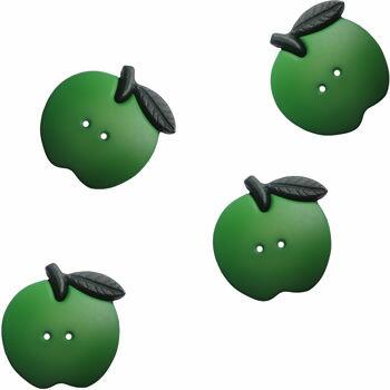 Botão maçã verde 22mm pacote com 4 unidades - 7496