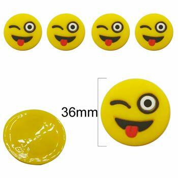 Aplique de silicone - Emoticon piscando - 20 unidades - RO.119191 - 36543