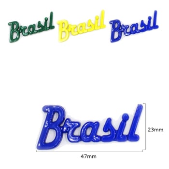 Botão Brasil decorativo 23x47mm 25 unidades