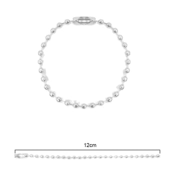 Corrente bolinha para chaveiro níquel 12cm 50 unidades