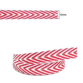 Fita Decorativa Espinha de Peixe Jeans - Sinimbu - 10mm x 10mt - Vermelho 03 - 1875/10