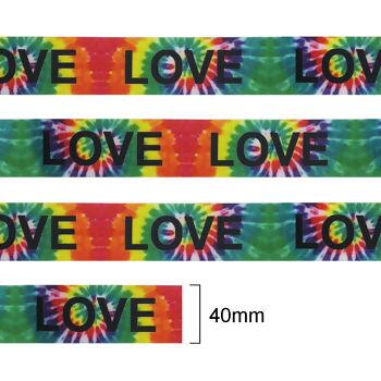 Fita gorgurão - 40mm x 50m - Love - Tie dye - MD2487 - 045819