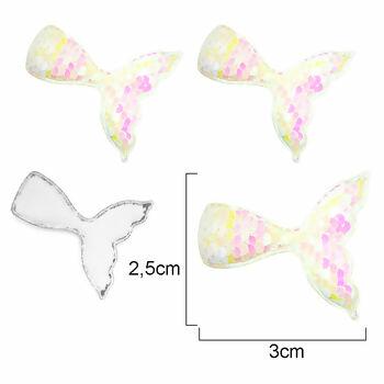 Aplique paetê - Cauda da sereia - 100 unidades - Irisado - RO.150113 - 001986