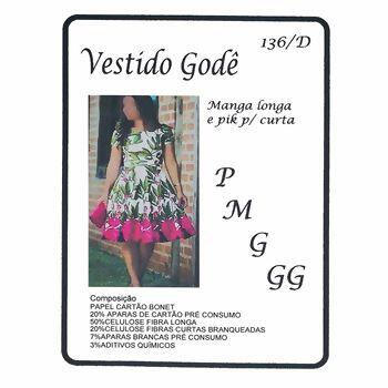 Molde Nº 136/D vestido godê tam. P, M, G e GG - 34878