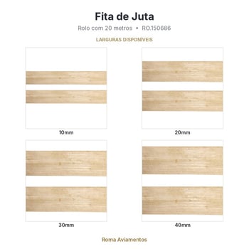 Fita de Juta - c/ 20 metros - RO.150686 - cores e opções disponíveis