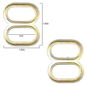 Regulador de metal 10mm dourado para alça de sutiã