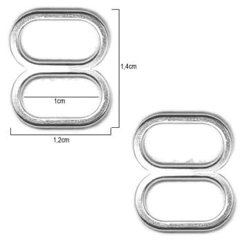 Regulador de metal 10mm níquel para alça de sutiã