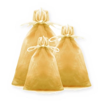 Saco de Organza Dourado para Lembrancinhas - Pacote com 100 Unidades - RO.119143