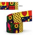 Fita Jeans Estampada Retalhos Junina 38mm medida da fita