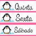 Faixa ponto cruz dias da semana pinguin c/7un. - 18015