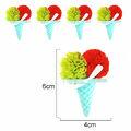 Enfeite sorvete - Grande - 20 unidades - Turquesa/Verde/Vermelho - 36658