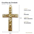 Ficha técnica crucifixo da Trindade 2x3cm dourado alumínio