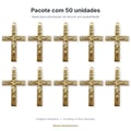 Pacote com 50 crucifixos da Trindade para terço dourado