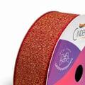 Fita Cetim com Lurex Ouro Cinderela cor Vermelho 08 22mm rolo 10 metros