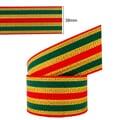 Fita Decorativa Natal Verde/Vermelho/Dourado Sinimbu - medida 38mm com régua