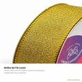 Detalhe do fio lurex dourado da Fita Cetim com Lurex Ouro Cinderela 22mm