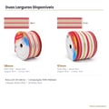 Comparativo larguras Fita Natal Sinimbu Branco Vermelho Dourado 38mm e 57mm