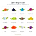 Cores disponíveis: Flor rococó de cetim 2,5cm pacote com 50 unidades