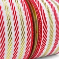 Textura fio metalizado Fita Natal Sinimbu Branco Vermelho Dourado