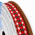 Fita Natal Sinimbu xadrez quadriculado Vermelho Verde Branco Dourado detalhe