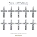Pacote com 50 crucifixos da Trindade para terço níquel