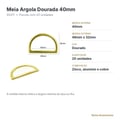 Meia Argola de Metal Dourada 40mm para Bolsa - ficha técnica