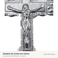 Detalhe do Cristo em relevo no crucifixo da Trindade níquel 3,5cm